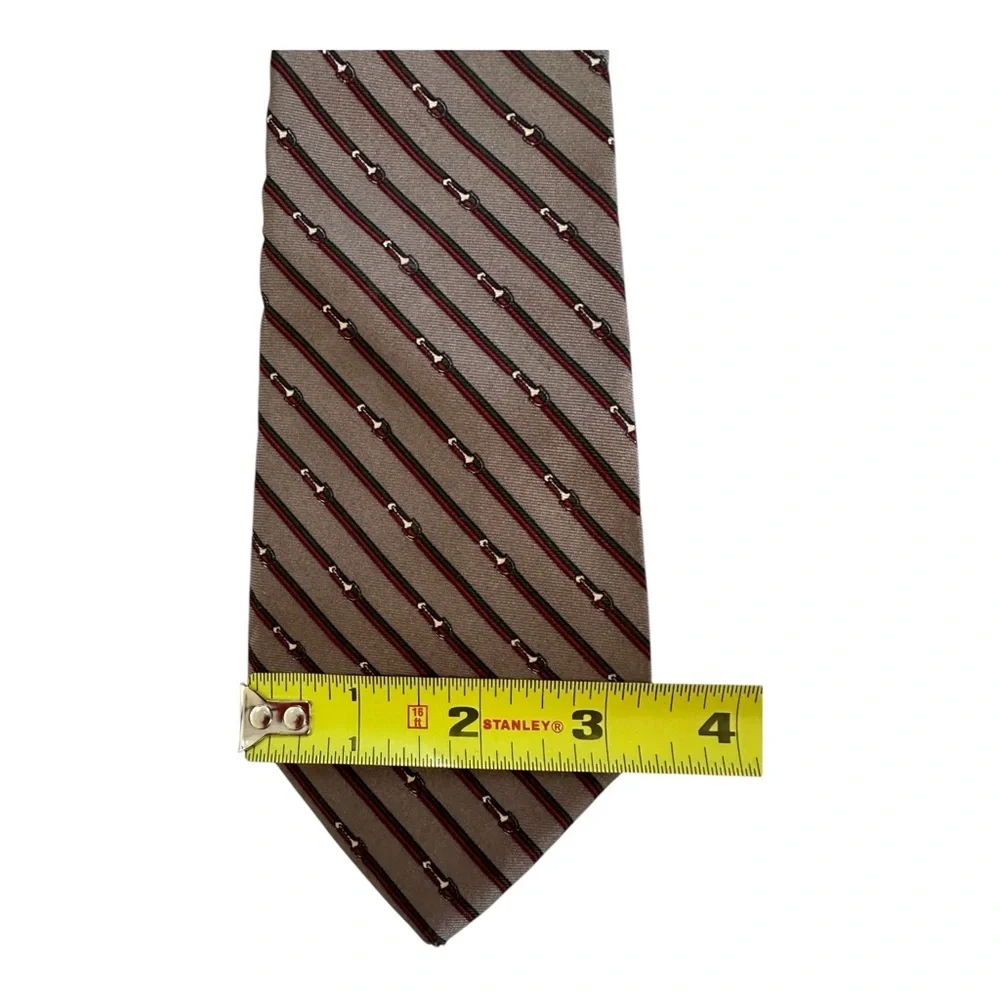 Christian Dior Silk Striped Tie Brown Multicolor - Picture 3 of 6